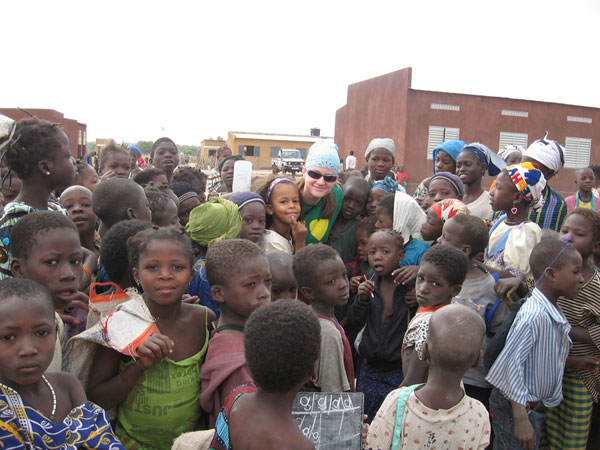 Emily O'Dell visiting a Save the Children school in Kolondieba